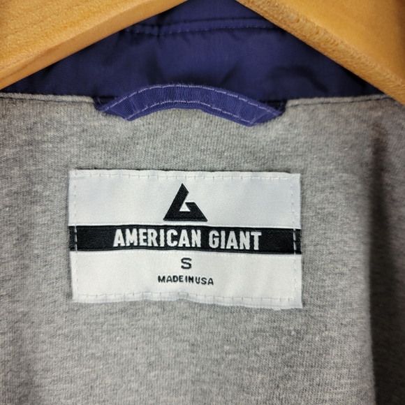 American Giant Coach's Stadium Jacket Nylon Drawsting Button Up Light Jacket - Picture 7 of 9